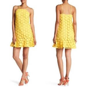 Trina Turk Sunflower Crochet Lace Mini Dress